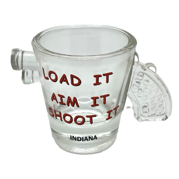 Load It Aim It Shoot It Gun Shaped Indiana Shot Glass - Picture 6 of 7